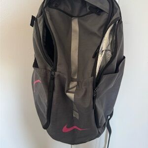 Nike Gray Backpack with Pink Accents